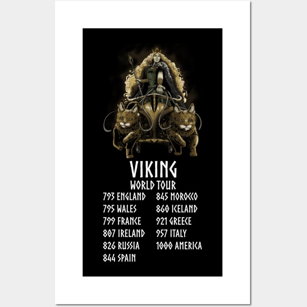 Pagan Norse Mythology - Goddess Freya - Viking World Tour Wall Art by Styr Designs